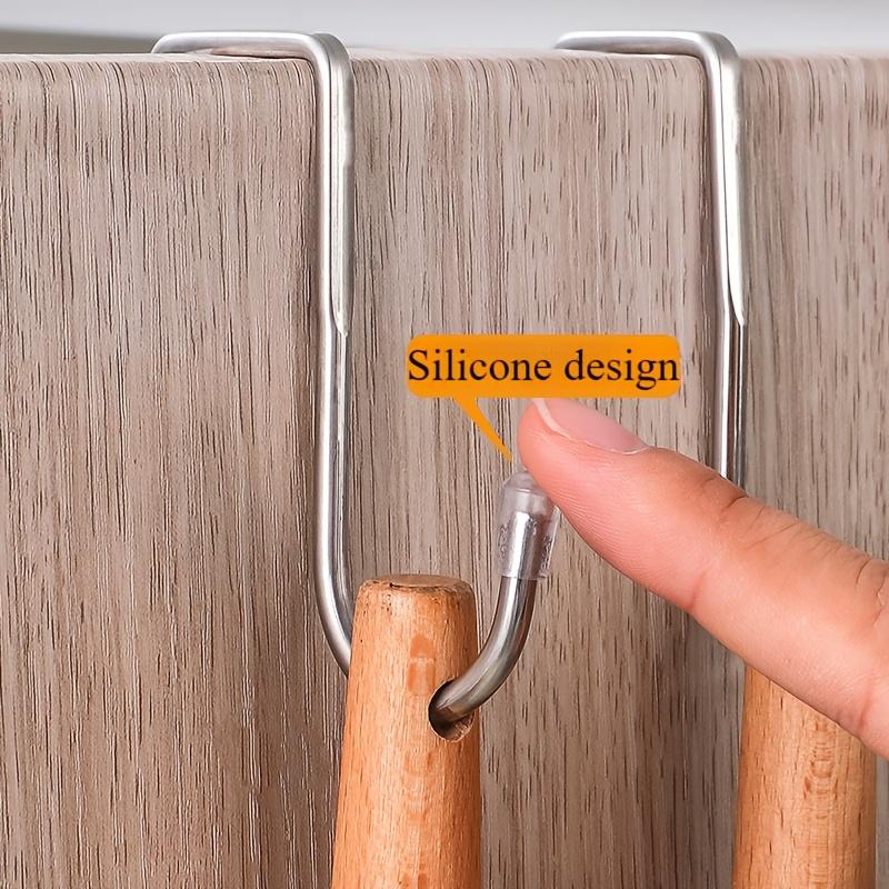 1Pcs Double S-Hooks Stainless Steel Easy No-Punch Installation Versatile Cabinet Door Hangers