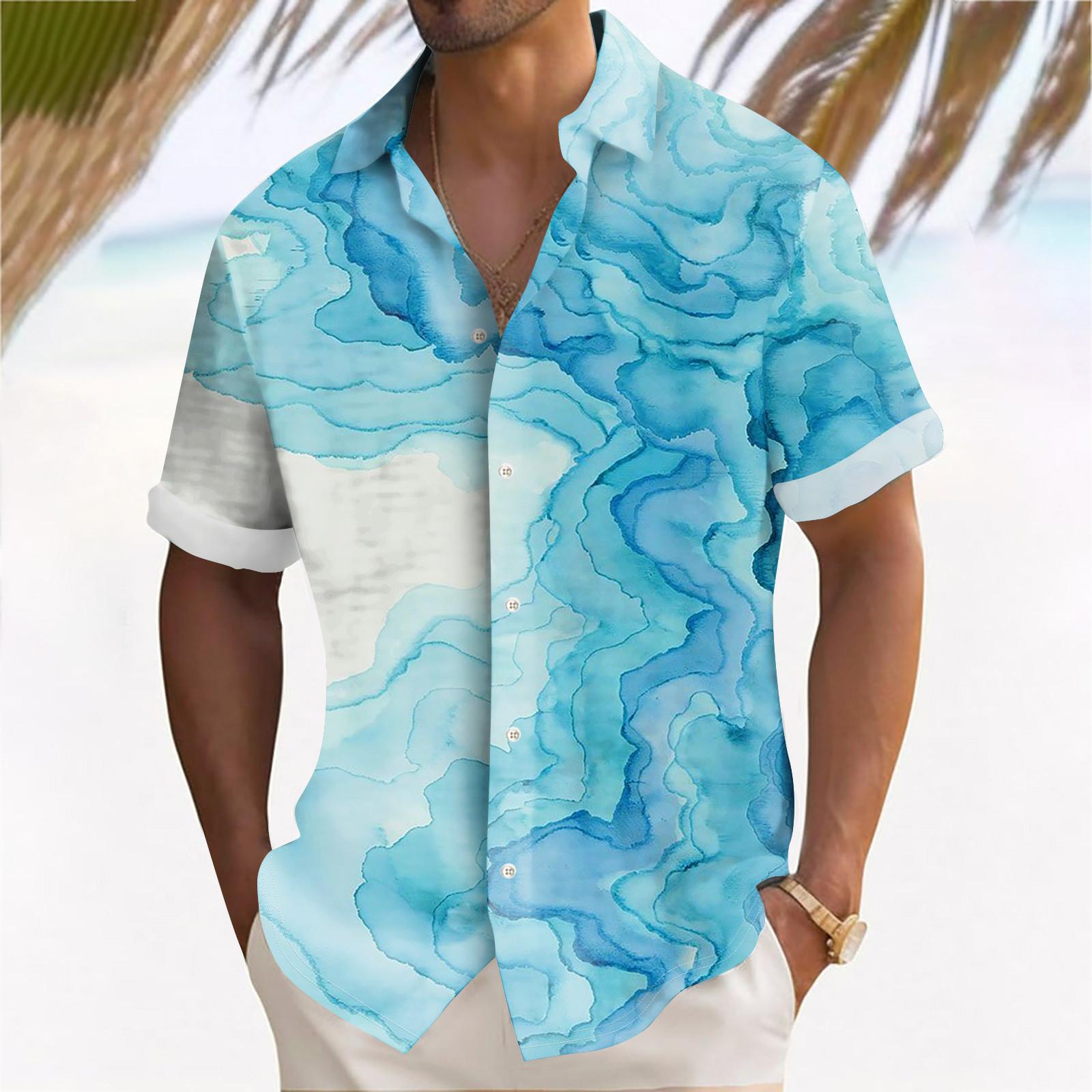 

Гавайская рубашка для мужчин, мужские винтажные рубашки для боулинга на пуговицах, летняя пляжная рубашка с коротким рукавом XL