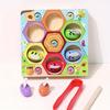 Wooden Fun Bee Pairing Game Set,6 Bees,5 Bugs,Puzzle Toys, Color Classification Educational Toys, Hand Eye Coordination, Fine Motor Skills