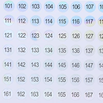 Wasserdichte Nummer 1-200 Laser Etiketten Aufkleber Nagellack Lippenstift Nummer Tags