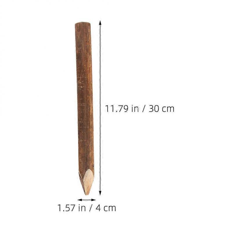 Garden Fence Poles Carbonized Wood Simple Design Outdoor Decor 11.8×1.6×1.6in 2Pcs