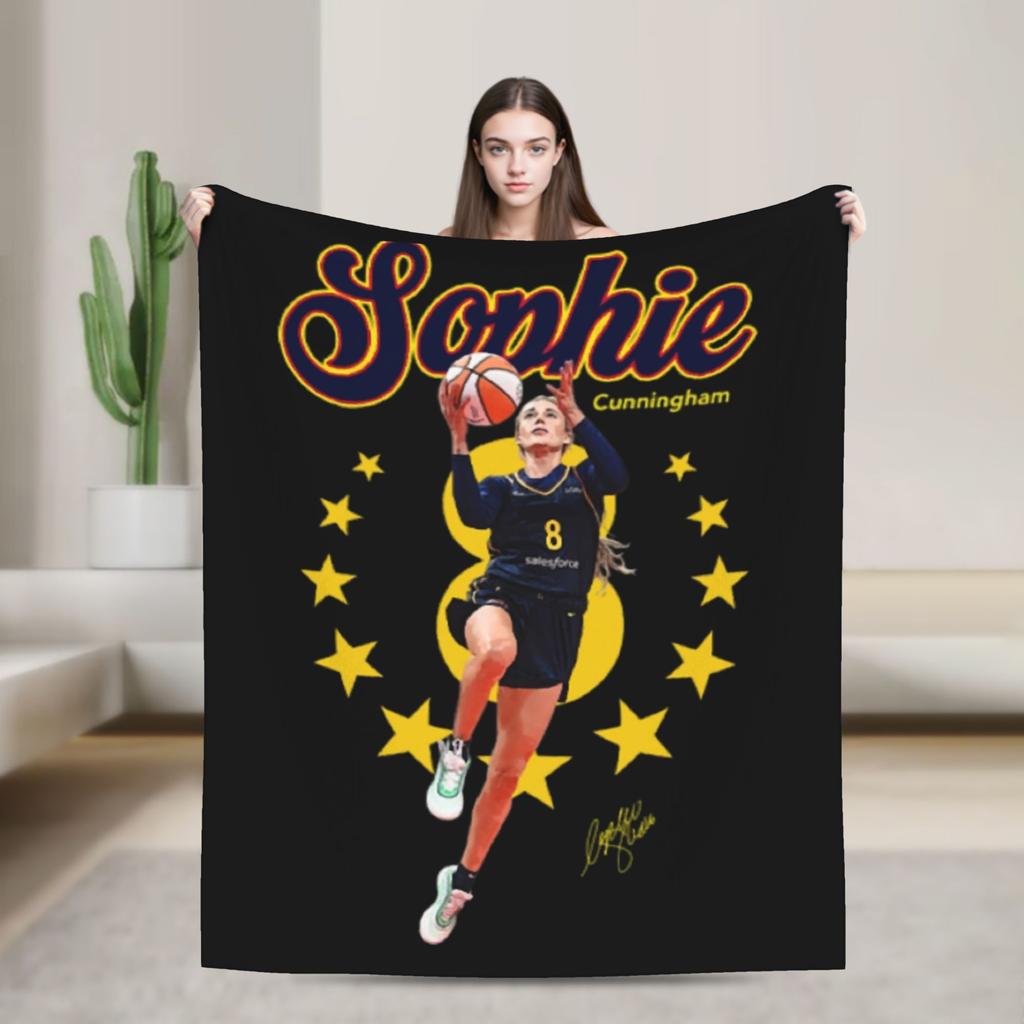 Sophie Cunningham Woman Basketball Blanket Fleece Print Multifunction UltraSoft Throw Blankets for Sofa Bedroom Bedspread