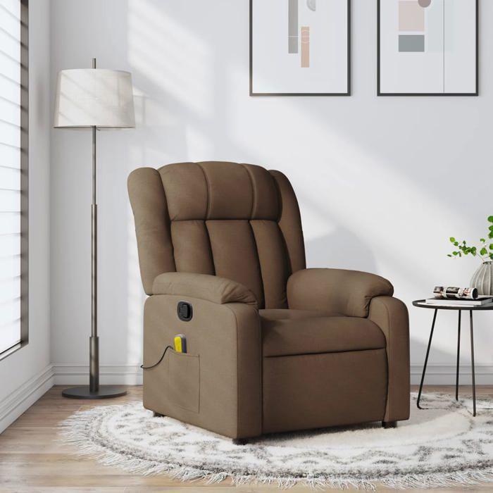 VidaXL Fauteuil de Massage Inclinable, Chaise avec Repose-pieds, Siège avec Dossier et Accoudoirs Salle de Séjour, Moderne, 373590