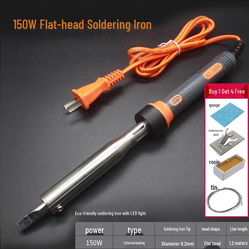 Eco-Friendly Industrial Grade Soldering Iron with Light, 80/100/150W Hot Stamping External Heating and Knife Tip