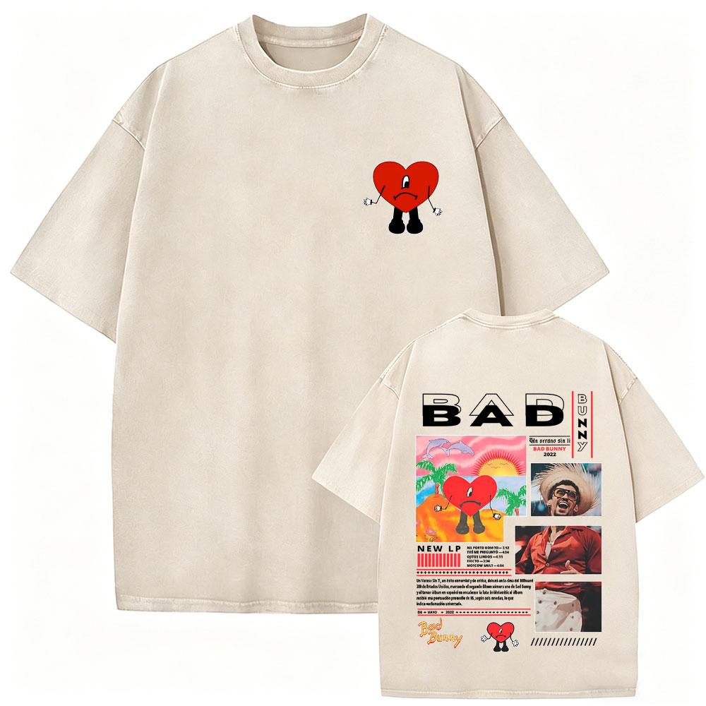

Rapper Bad Bunny Vintage Washed Tshirt Debi Tirar Mas Fotos DTMF Merch T Shirts Mens Women Fashion Hip Hop Tshirts Streetwear S