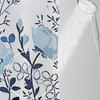 Shower Curtains Blue Flower Print Peva Fabric Water Resistant Dry-Wet Separation Bathroom Curtain Retro Classic Style 200Cm