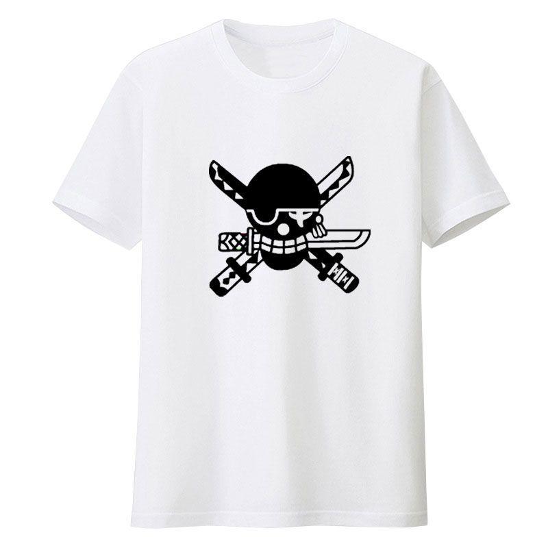 One Piece Anime Luffy Pattern T Shirt Casual Loose Fit Oversized Short Sleeve Tops M
