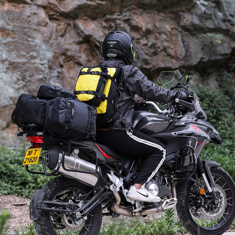 Rhino Walk Motorcycle Rear Seat Bag Set - Mother-Child Combo, Hanging & Side Bags, Best Seller.