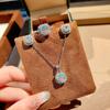 Fashion Square Bag Octagonal Rose Cut Pendant Necklace Colorful Diamond Ring Aquamarine Earrings Pink Diamond Treasure Suit Women