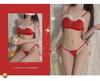 Elegant Lingerie Set: Seductive Open Crotch Thong Christmas Costume (Three-Piece)