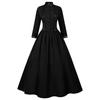 Women's Vintage Medieval Halloween Dress - Stand-Up Collar & Large Hem Skirt