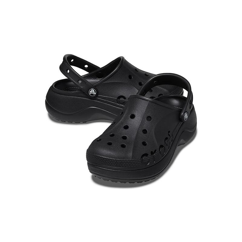 Crocs Baya Platform Clogs 'Black' Women's