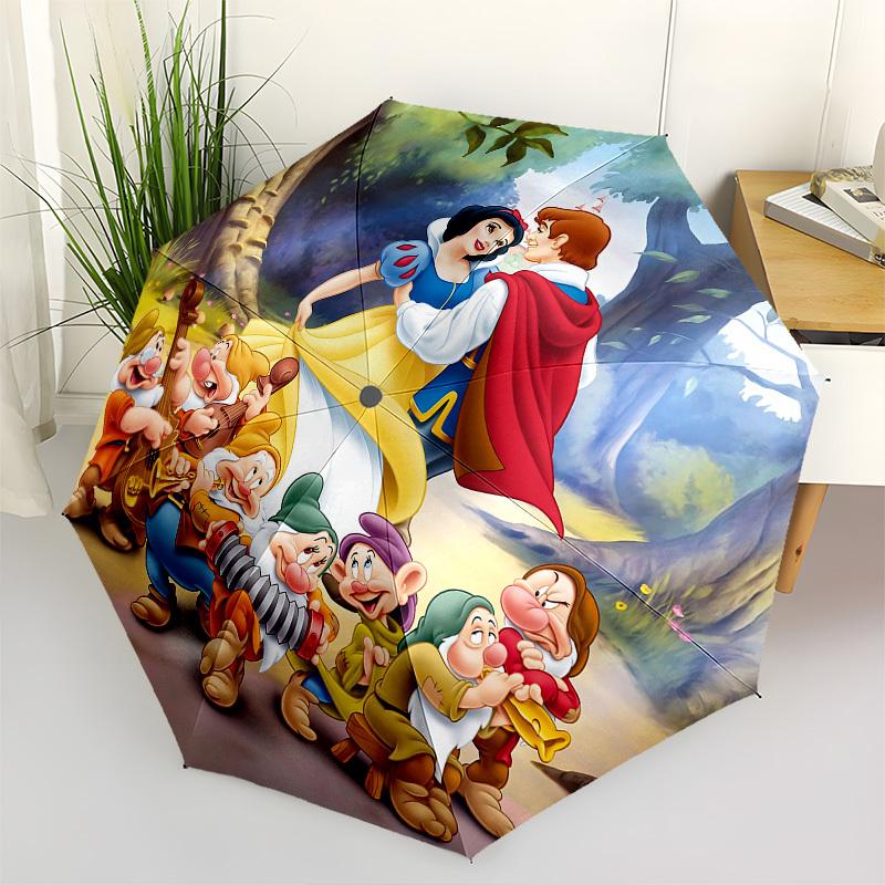 

Snow White The Seven Dwarfs Themed Automatic Opening and Closing Umbrella, Brightly Colored 8-rib Portable Umbrella, Suitable for Men and Wo