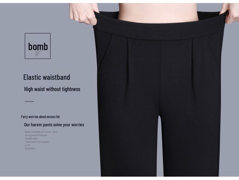 Women's High-Waisted Slimming Harem Pants - Plus Size, Casual, Nine-Point Length for Spring and Autumn