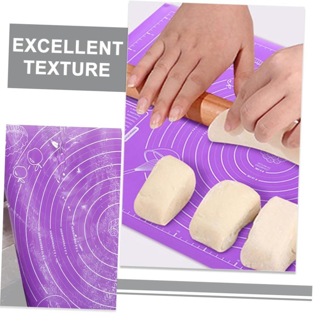1Pc Silicone Kneading Mat Non Slip with Measuring Tool Food Grade Baking Pad Easy Clean Reusable Rolling Dough Kitchen Tool