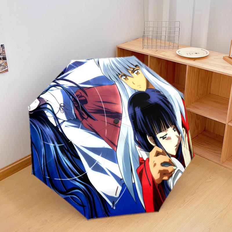 1PC Inuyasha Automatic Umbrella - Suitable Travel Outdoor Portable Umbrella Birthday Gift Daily Essentials
