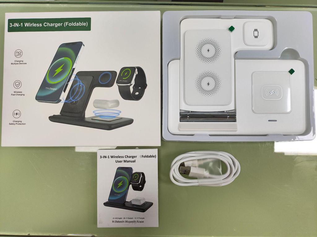 3-in-1 Folding Fast Wireless Charger 15W