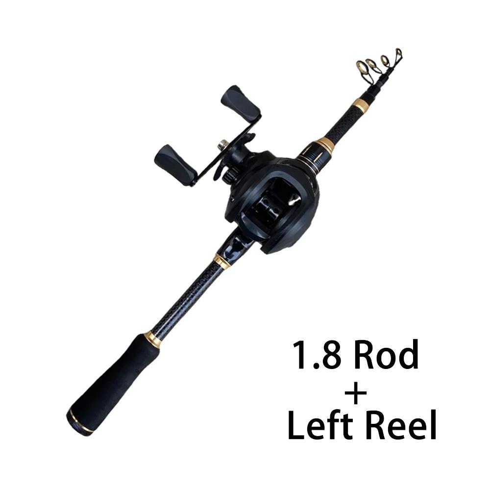 Combo Canna da Pesca Spinning Portatile Corta Telescopica Mini Canna da Mare Lunghezza Chiusa 41-42 cm Con Rapporto di Recupero 7.2:1/5.2:Kit 1 Ruota