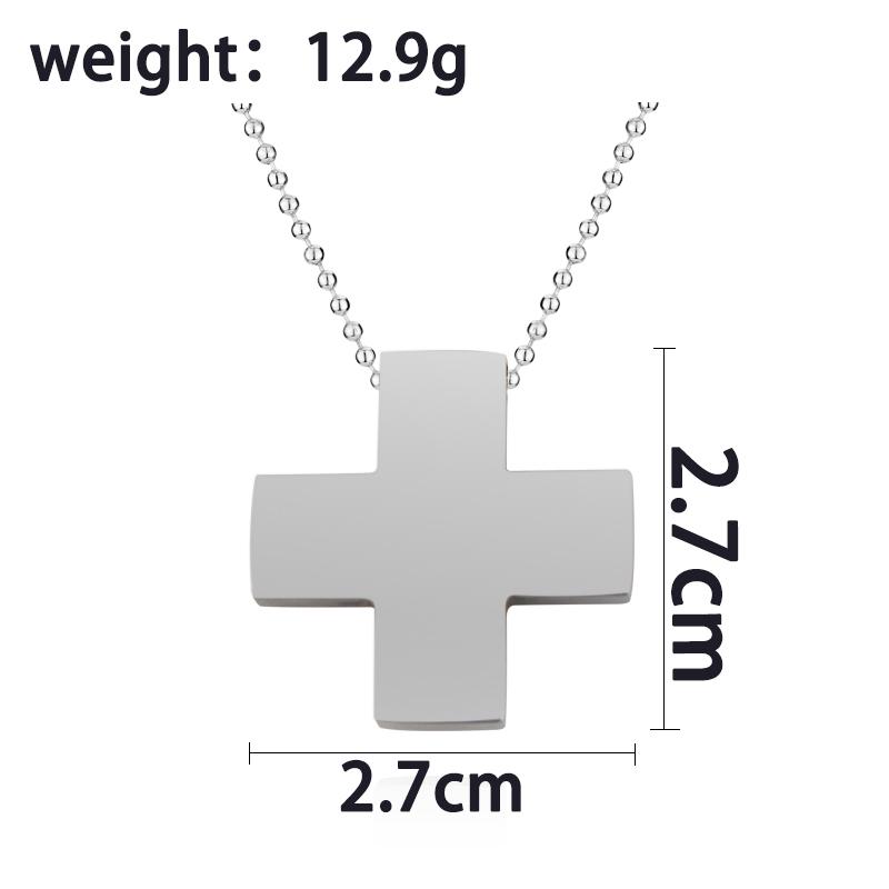 Stainless Steel Cross Pendant Anime EVA Katsuragi Misato Necklace for Women Cosplay Jewelry Beads Chain Charms Amulet Necklaces