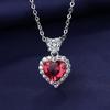 925 Sterling Silver Necklace Shiny Ocean Star Zircon Heart Pendant Necklace Women's Party Birthday Wedding Jewelry Gift