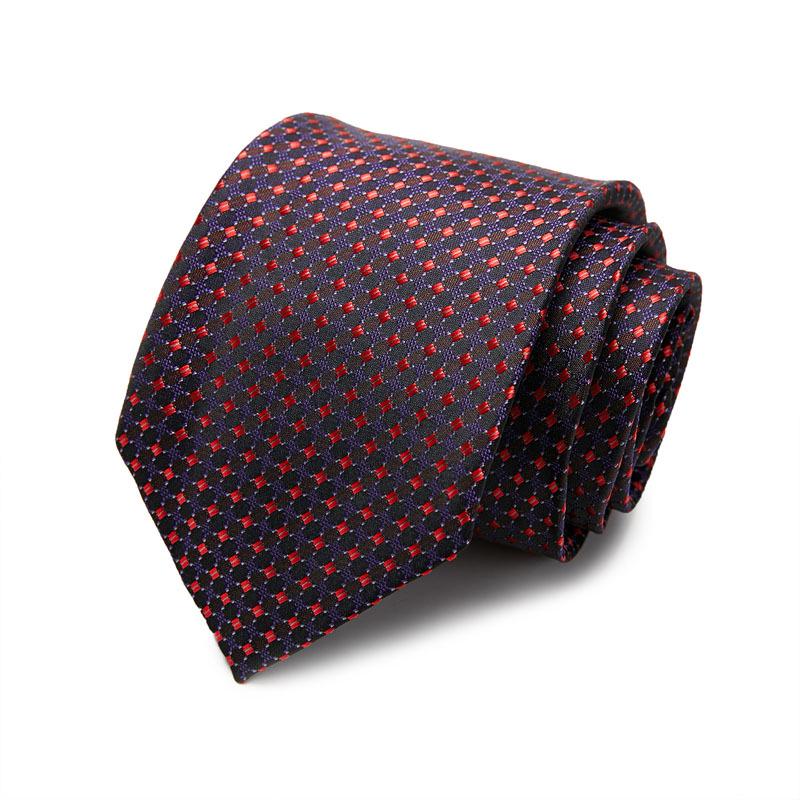Men's 7.5cm Jacquard Polyester Striped Tie for Formal Business or Interviews