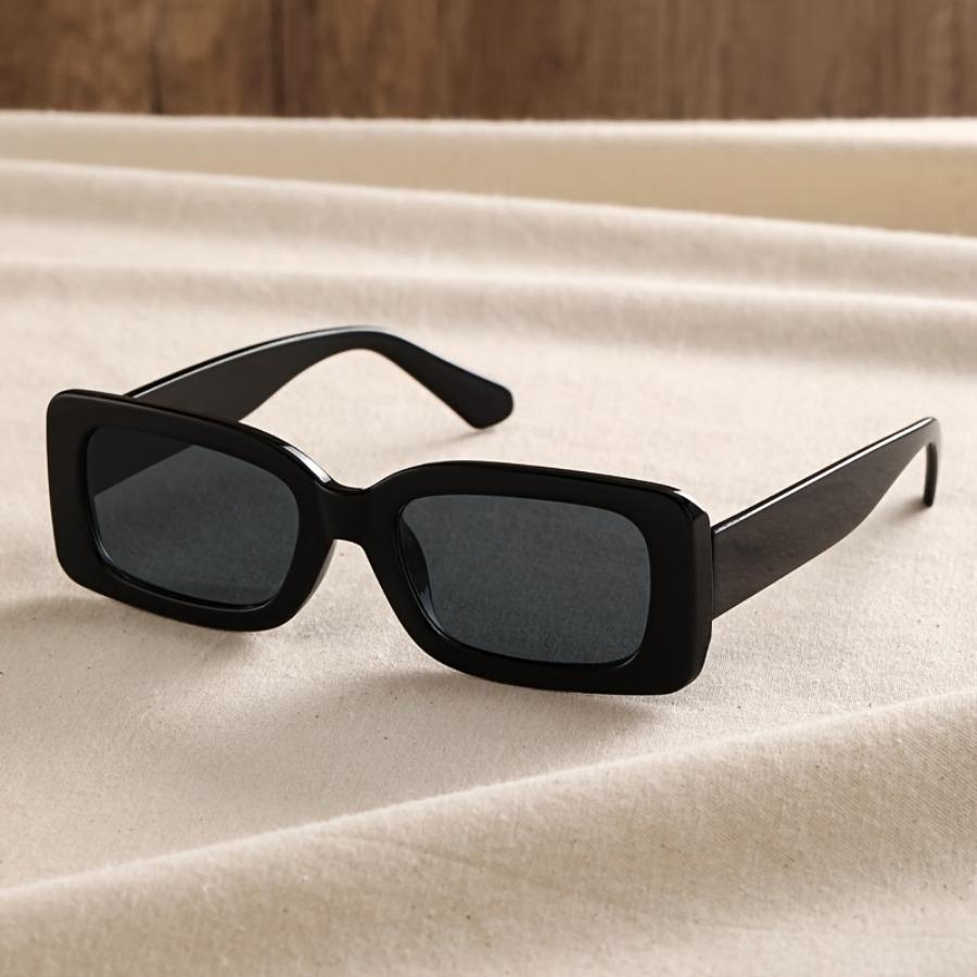 Women'S Rectangular Glasses – Minimalist Black PC Frame, Lightweight & Durable, Suitable for Daily & Formal Occasions, Modern Elegant Design
