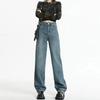 Women's Retro Loose Wide-Leg Jeans - Pear Shape, Long, Mopping Style for Spring & Autumn.