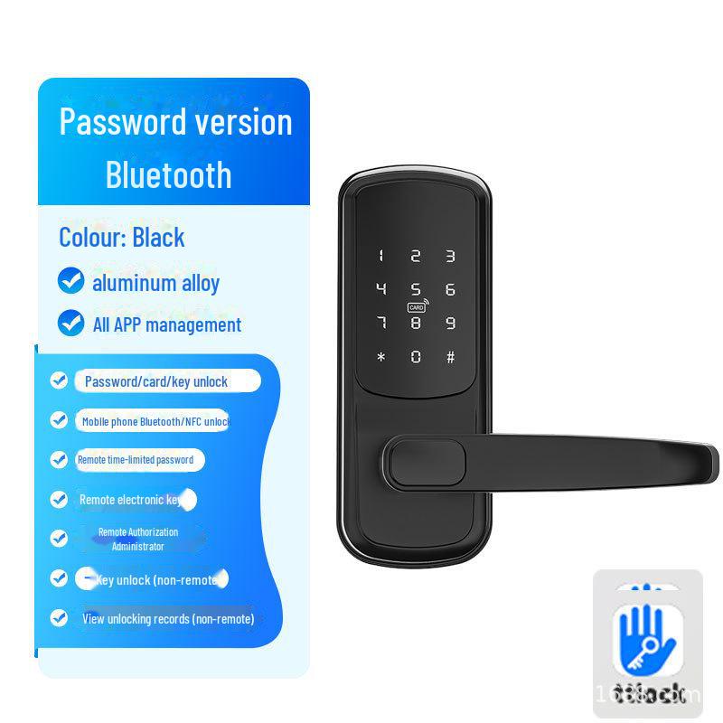 European and American Fingerprint Password Smart Lock with Tuya WiFi - No Drill Installation