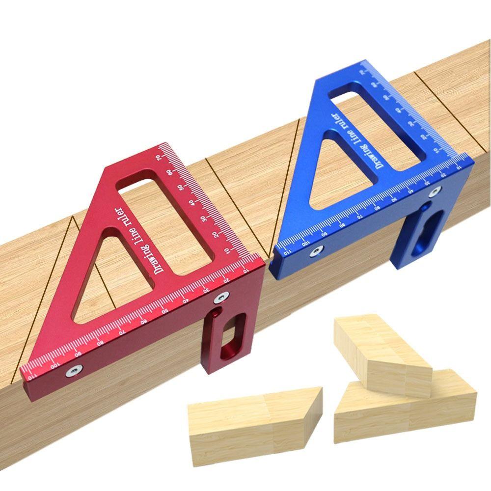 

Engineer Carpenter Aluminum Alloy Square Protractor Miter Triangle Ruler Woodworking Measuring Tool червоний