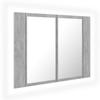 VidaXL Bathroom Cabinet with LED Mirror Concrete Grey Acrylic 804960