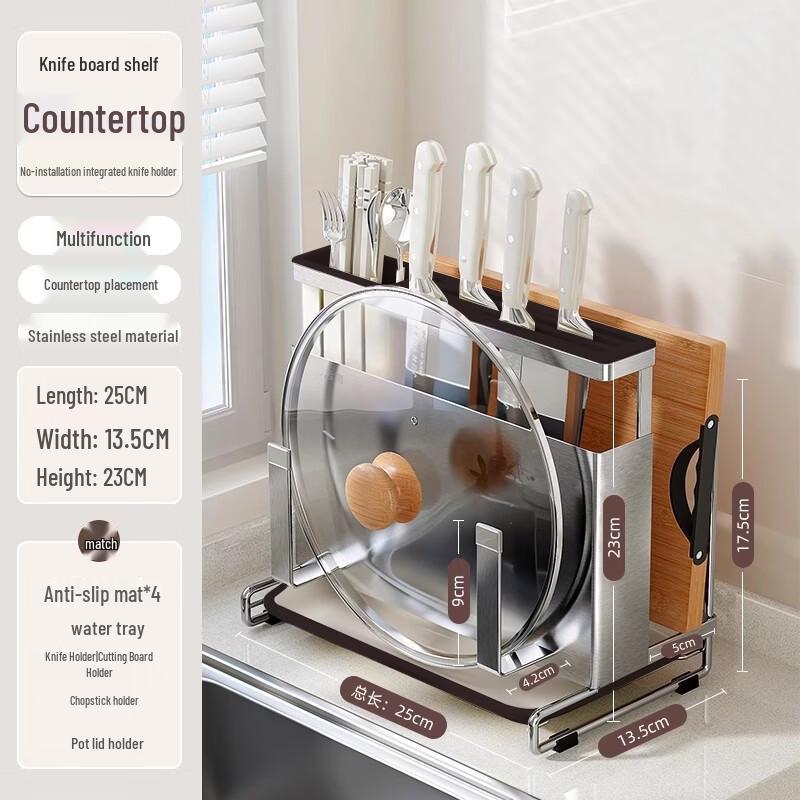316 Stainless Steel Countertop Knife & Utensil Organizer