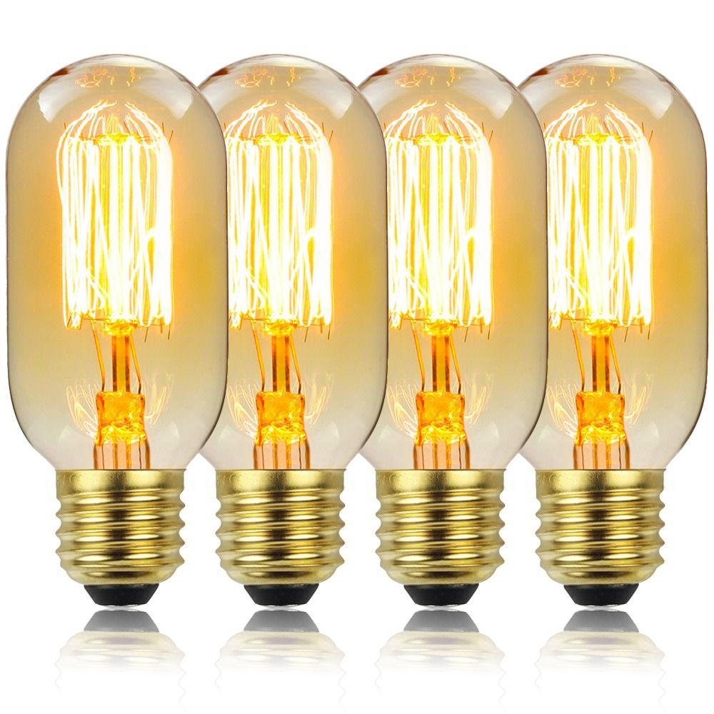 4pcs Energy Saving Retro Light Bulb Long Lasting Vintage Lamp Incandescent Filament Bulb Home Decor