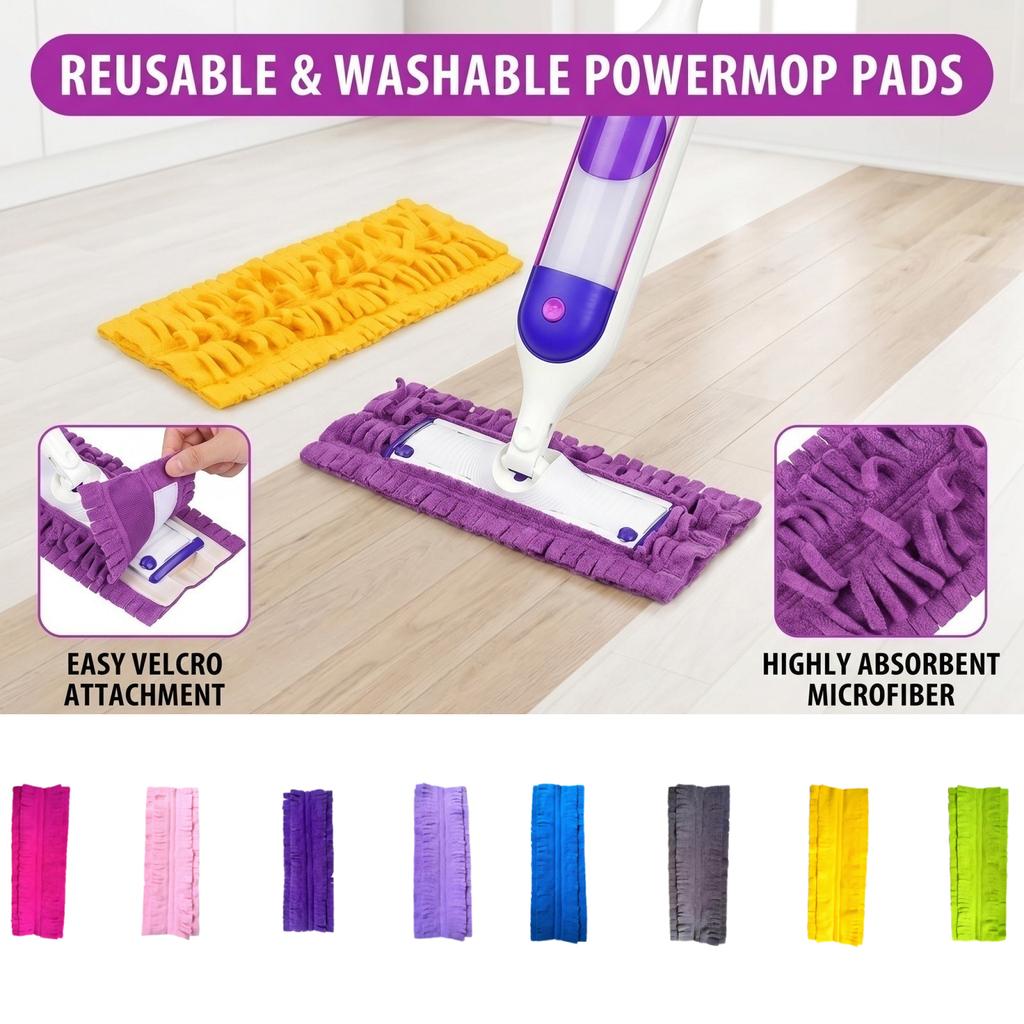 Wiederverwendbare Waschbare Ersatz-Mopppads für Flachmop Kompatibel mit Verschiedenen Bodenarten Einfach Anzubringen und zu Entfernen Langlebige Reinigungstücher