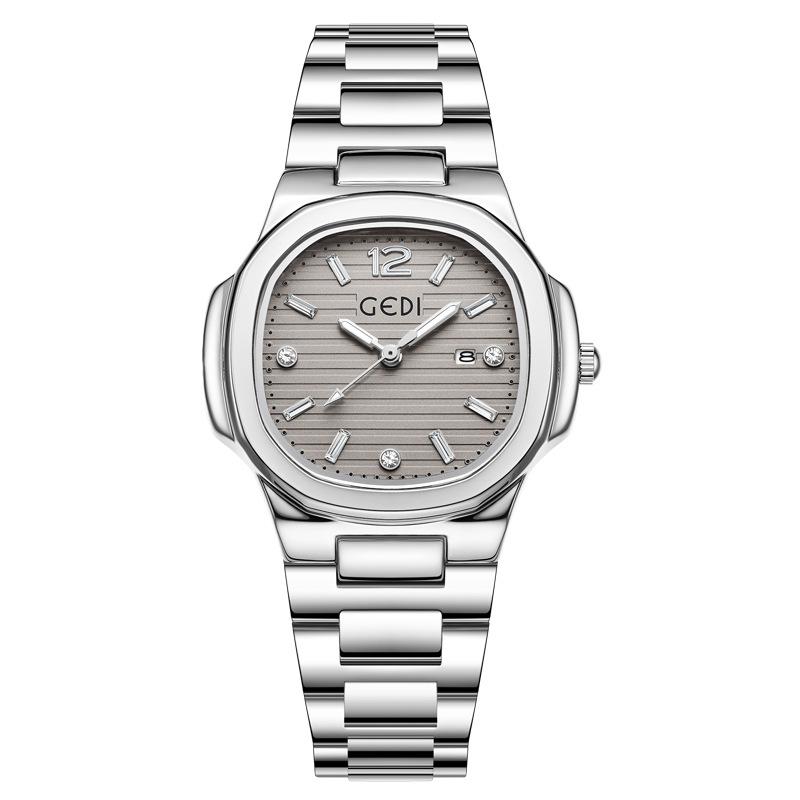 Light luxury Brand Women Watch BusinessHigh-end Calendar Stainless Steel Strap Waterproof Ladies Fashion Clock Quartz Wristwatch