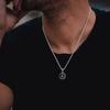 Square A-Z Initial Letters Necklaces for Men Boys,Stainless Steel Geometric Pendant with Box Rope Chain Collar,Gift Jewelry