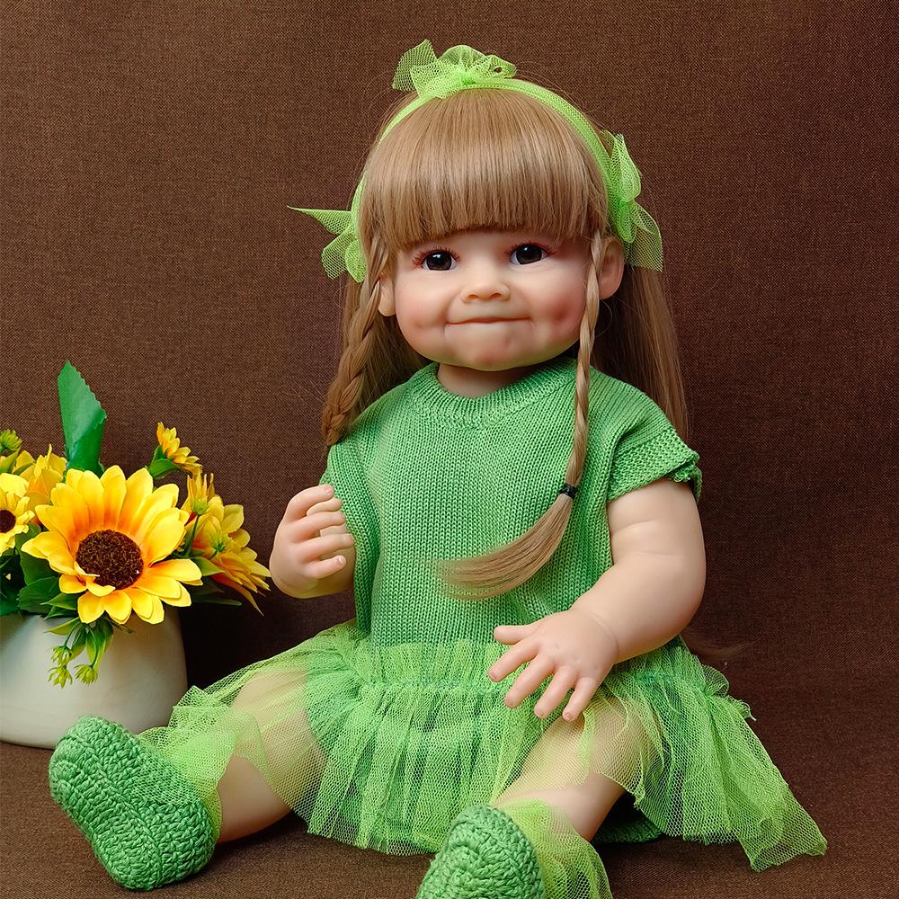 Realistic 55cm Full Enamel Baby Girl Doll Toy