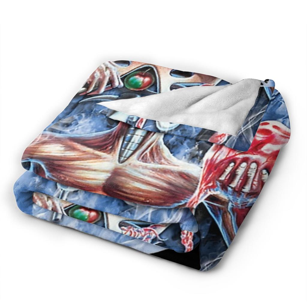 The Son Skeleton 7th Horn I-Iron M-Maidens Blankets Heavy Metal Wool Throw Blankets Summer Air Conditioning Portable Bedspread