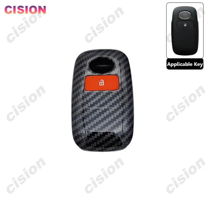 Carbon Fiber Remote Car Key Fob Cover Case Shell Holder Protector For Toyota Yaris Ativ Raize Veloz Avanza Rush Perodua Daihatsu