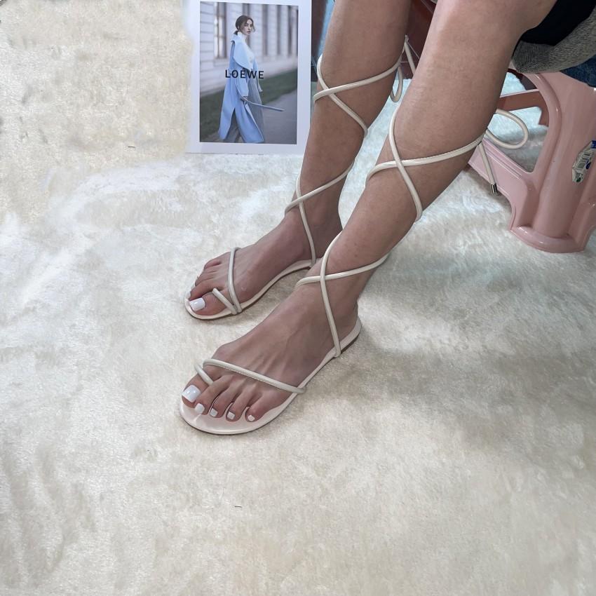 

European and American foreign trade large size anklet strap cover toe flat sandals women wear light beach cool slippers wish 36