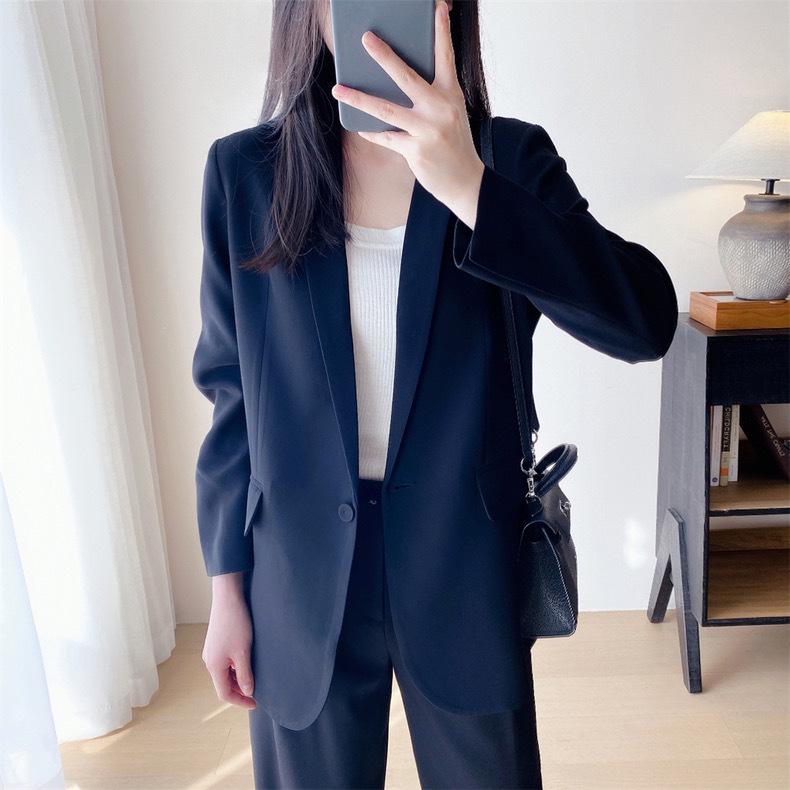 Women s High-Quality Designer Triacetate White Blazer with Single Button L чёрный