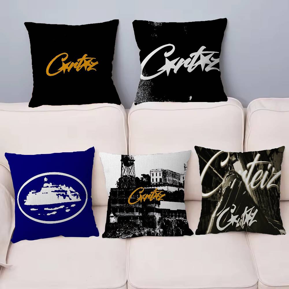 Devil's Island English C-Corteiz Office Cushion Pillowcase Car Cushion Cover45X45CM Lumbar Pillowcase Sofa Pillowcover