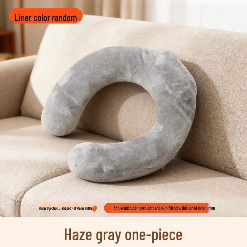 U-förmiger Heißwasserbeutel für die Halswirbelsäule: Explosionsgeschützter verdickter Schal-Kissen für Nacken-, Schulter- und Kopfschmerzlinderung.