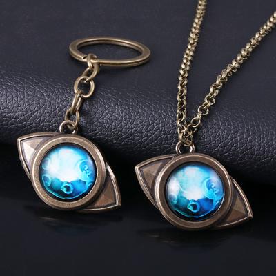 Anime The Promised Neverland Keychain Emma Amulet Eye Shape Pendant Choker Cosplay Props For Man Woman Casual Jewelry