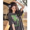 Women's Vintage Washed Oversized T-shirt Short Sleeve Graphic Print Loose Fit Streetwear Tee