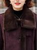 Women's Faux Leather and Fur Jacket with Fur Collar, Warm Thickened Coat for Middle-Aged & Elderly, 2025 New Style
