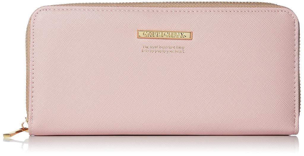 Aldi CAP24 Women's Long Wallet with Zipper Closure, Solid Color, Pink GrayBeige, CAP24-11PGBE