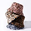 Leopard Print Fisherman Hat Furry Faux Fur Panama Hat Fashion Winter Bucket Hat  Winter Season