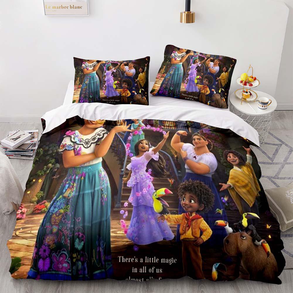 Magic Full House Three-Piece 3D Digital Printing Quilt Cover Pillowcase
