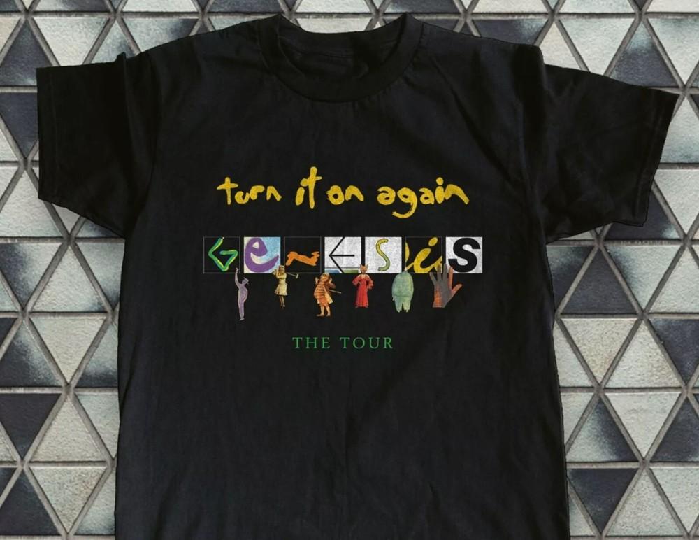 Genesis Band Logo Black Short Sleeve Cotton T-Shirt Size S-5XL Unisex T-Shirt S