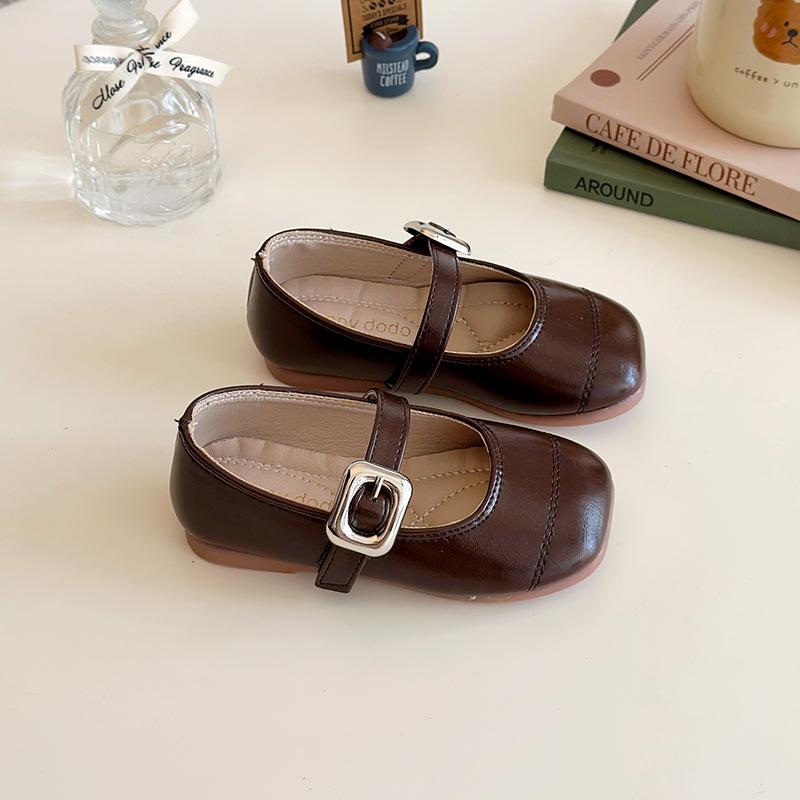 2025 Spring and Autumn Girls Fashion Korean Version Foreign Mary Jane Small Leather Shoes Girls Leather Shoes Princess Shoes 1-6 Years Old Single Shoe